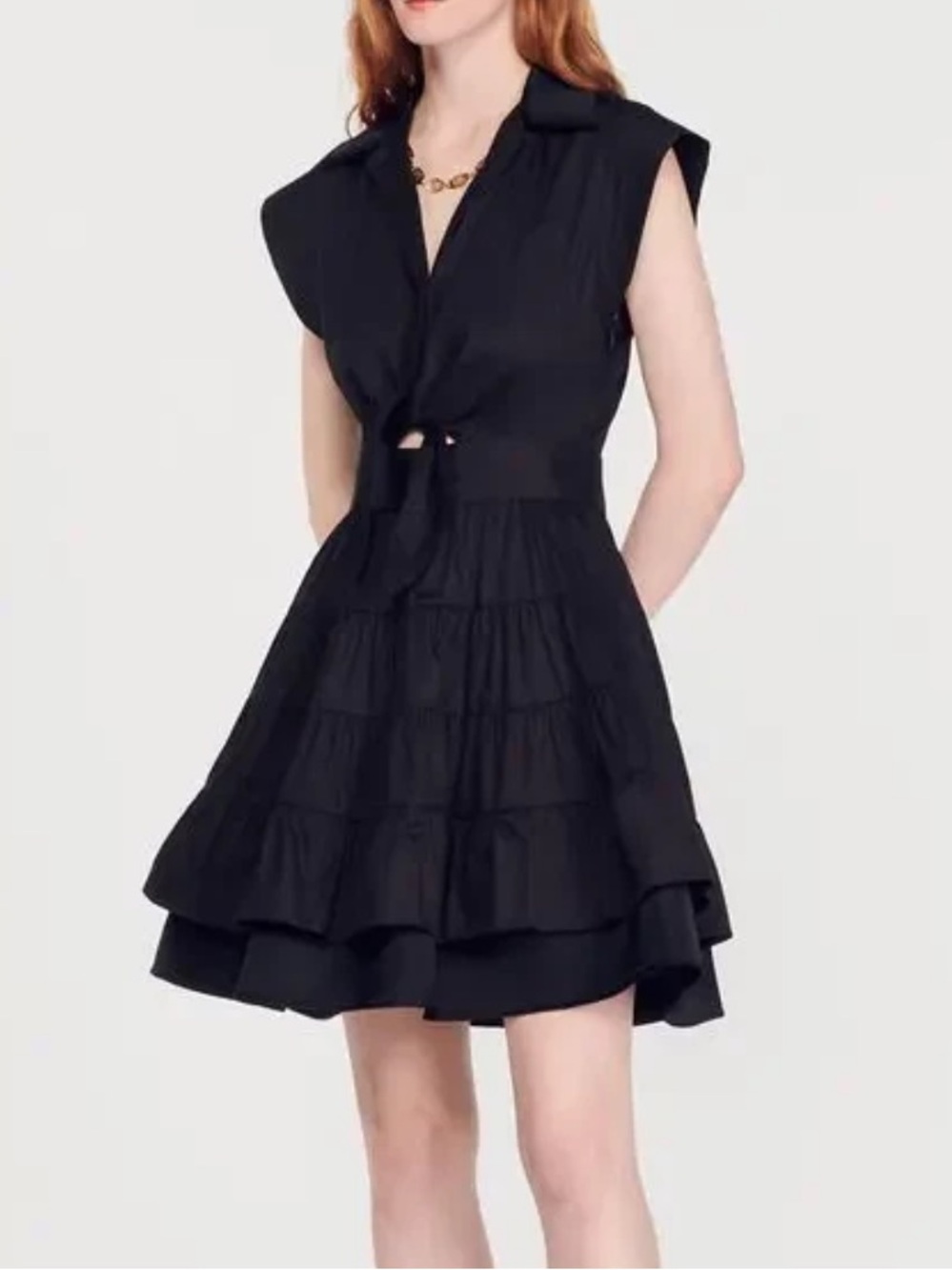 Sandro Women’s Fifi Ruffled Cotton Mini Dress